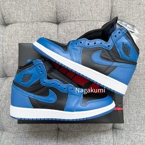 💙🖤 Nike air Jordan 1 Retro high black blue shoes